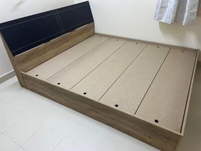 King size bed, Almost new less than an year strong and durable,neat and good condition