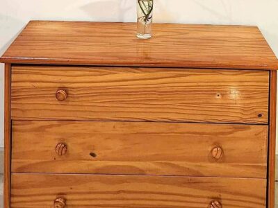 Side table with three drawers.