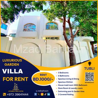 BHD 1000, 400 Sq. Meter, Semi Furnished 5 BHK Luxury Garden Villa For Rent In Tubli